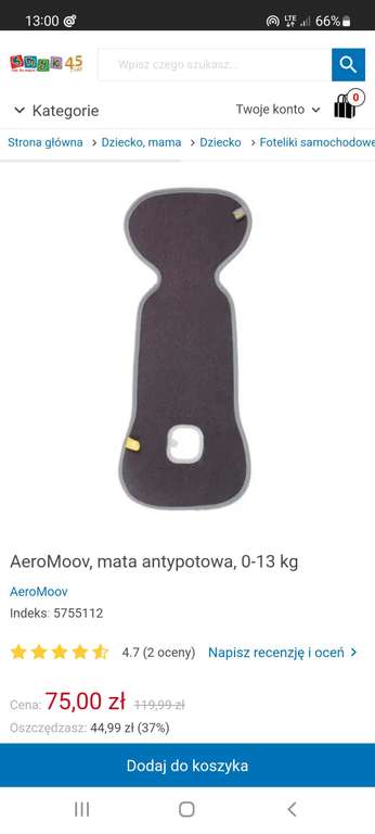 AeroMoov, mata antypotowa, 0-13 kg