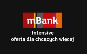 mBank Konto Intensive za darmo na 6 miesięcy.