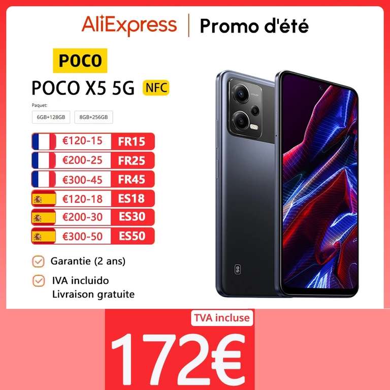 Smartfon POCO X5 5G, 6/128GB Global, wysyłka z Francji