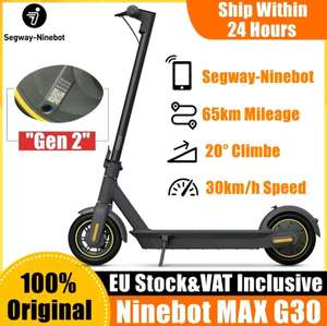 Hulajnoga elektryczna Segway Ninebot Max G30 gen 2 / max prędkość 30 km/h / zasięg 65 km / 350W / 548.87$