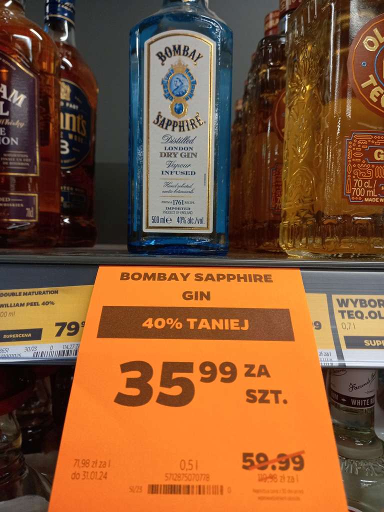 Gin Bombay Sapphire 0,5L sklep Netto