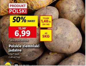 Ziemniaki 5 kg (1,40 zł/kg) @Lidl