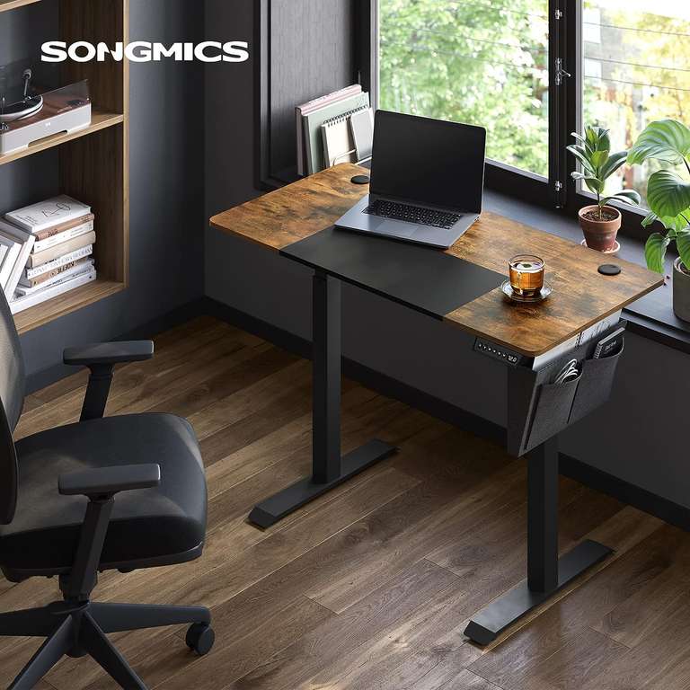 SONGMICS Elektryczne biurko z regulacją wysokości, 60 x 120 x (72-120) cm, tylko PRIME
