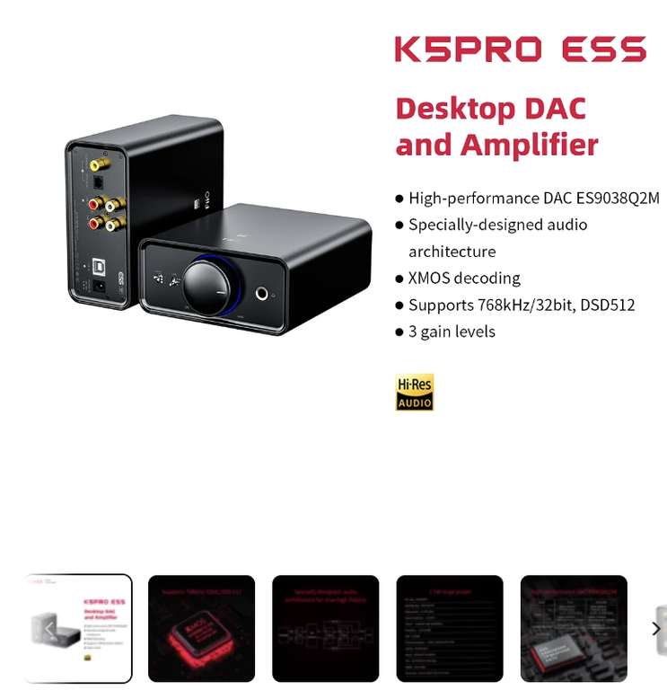wzmacniacz FiiO K5 Pro ESS ES9038Q2M DAC, 105$