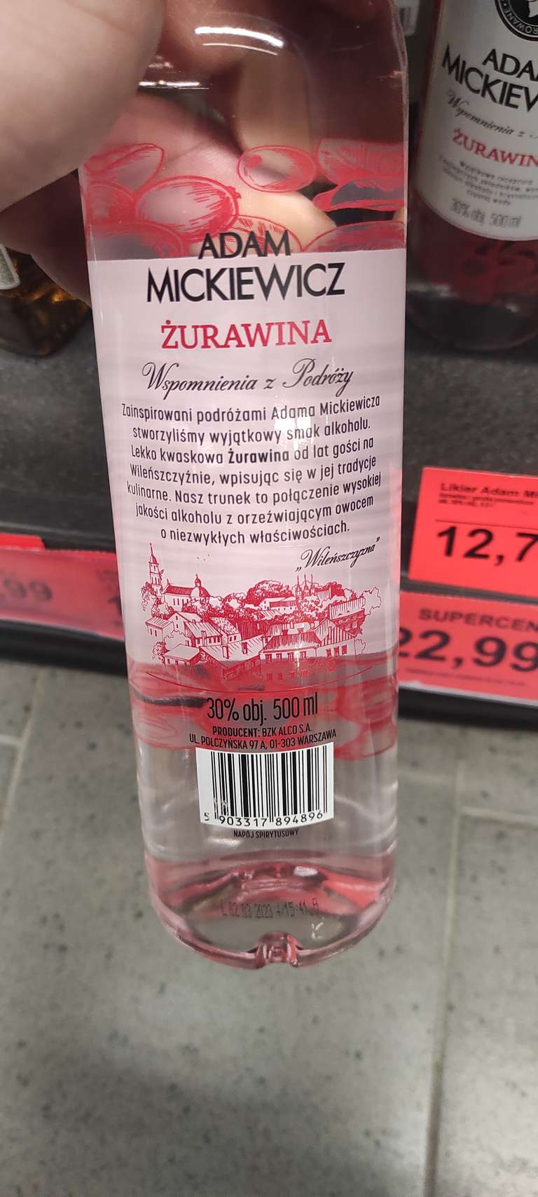 Wódka smakowa Adam Mickiewicz 0,5l. Aldi Kraków