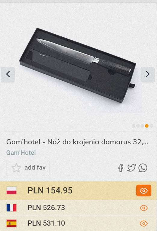 Gam'hotel - Nóż do krojenia damarus 32,5 cm