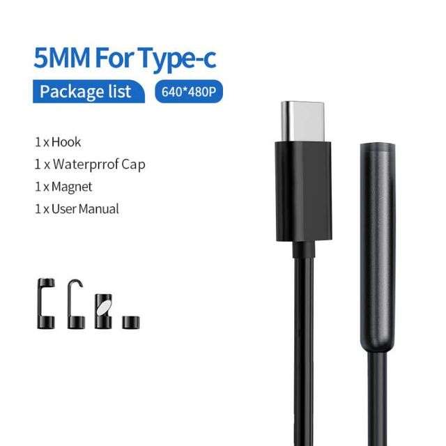 Endoskop USB-C IP67 640*480 (wersja 1m) $5.30