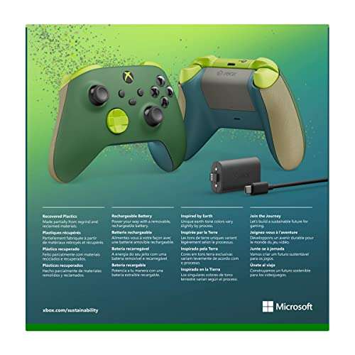 Kontroler MICROSOFT bezprzewodowy Xbox - wersja specjalna Remix z akumulatorem i kablem USB-C| Amazon | 50,41€