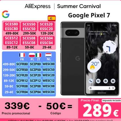 Smartfon Google Pixel 7 8/128GB (wersja Global/JPN) | Wysyłka z Hiszpanii | $347.31 | Aliexpress