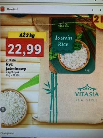 Ryż jaśminowy 2 kg opakowanie VITASIA za 11,50 zł LIDL