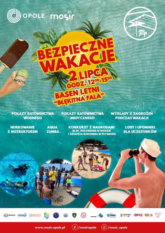 Bezpieczne wakacje Opole/DARMOWE apteczki,lody,atrakcje,nurkowanie/2 lipca na basenie „Błękitna Fala”