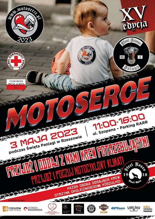 Motoserce wraca do Rzeszowa >>> ogólnopolska akcja motocyklistów. Oddaj krew i odbierz darmową koszulkę