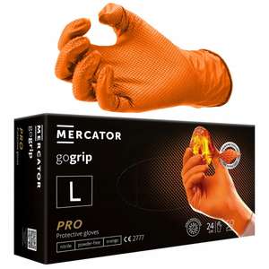 Rękawiczki Nitrylowe MERCATOR GOGRIP Orange Grube Rozmiar L - Darmowa dostaw od 1 szt na Orlen paczkę - czytać opis