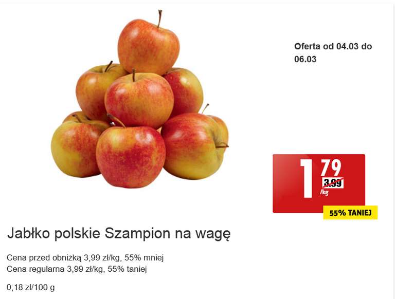Jabłka polskie Szampion kg @Biedronka