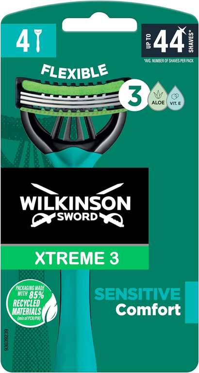 Wilkinson Sword Xtreme 3 Sensitive Jednorazowe Maszynki do Golenia, 4 szt.