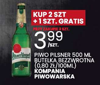 Piwo Pilsner Urquell 0,5l po 3,99 przy zakupie 3 sztuk