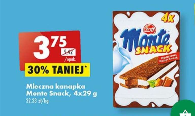 Deser Kanapka Monte Snack 4x29g | Biedronka