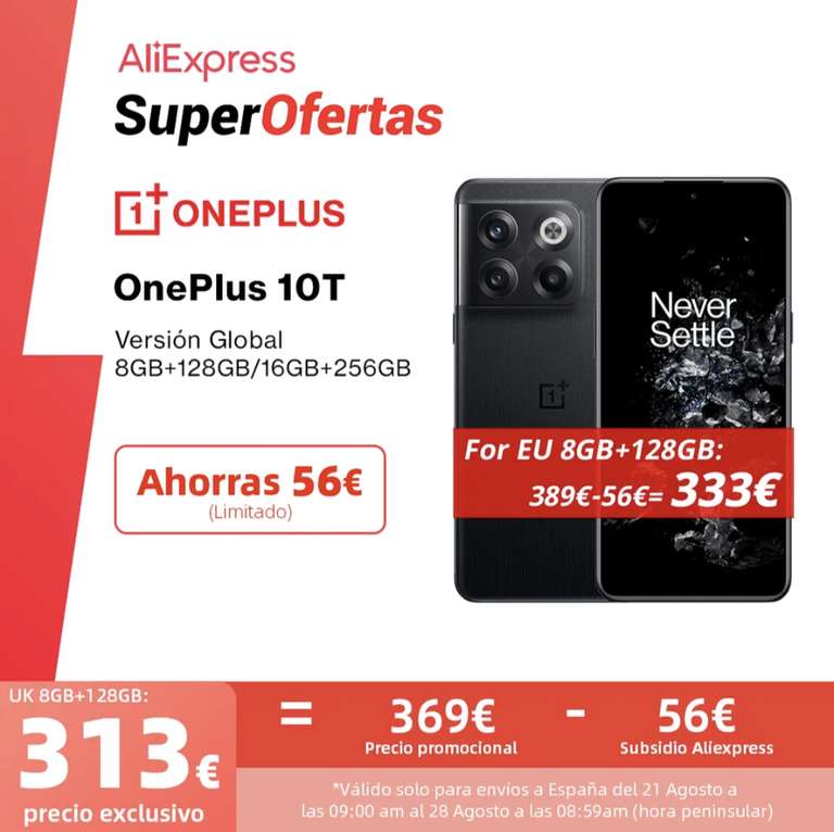 Smartfon OnePlus 10T 8/128 EU za 333euro