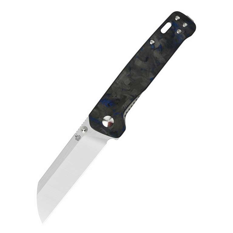 Nóż składany QSP Knife Penguin | D2 - Carbon z Niebieskim