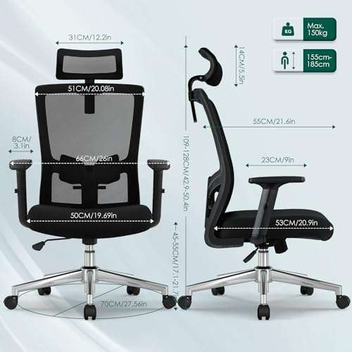 Ergonomiczne krzesło biurowe 88.61€