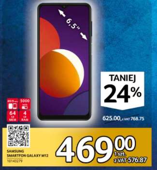 Smartfon Samsung Galaxy M12 4/64GB 6.5" 48/4Mpix 5000mAh
