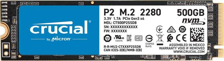 Dysk SSD Crucial P2 500 GB M.2 2280 PCI-E x4 Gen3 NVMe (CT500P2SSD8) @Morele