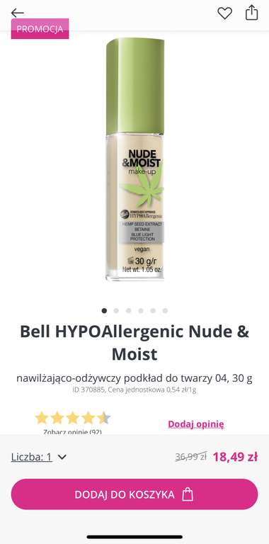 Podkład Bell HYPOAllergenic Nude&Moist