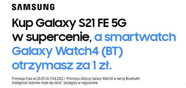smartfon SAMSUNG S21 FE + smartwatch GALAXY WATCH4 za 1 zł w NEONET