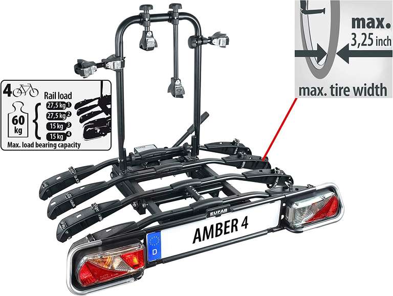 Platforma / bagażnik na 4 rowery Eufab Amber 4