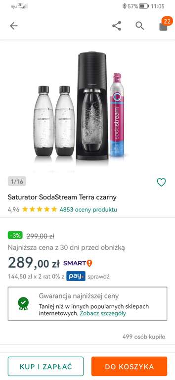 Soda stream Terra czarny+2 butelki 1L i nabój