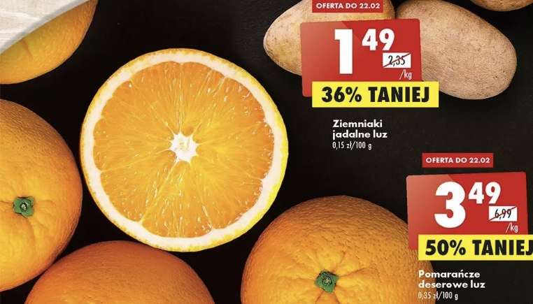 BIEDRONKA pomarańcze deserowe za 3,49zł/kg