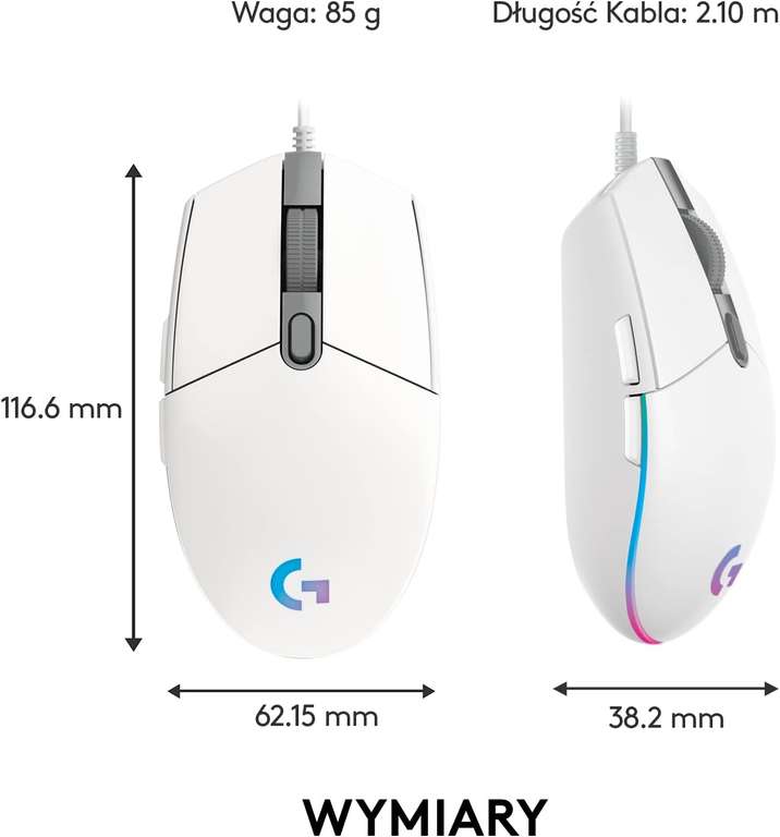 Logitech G203 Lightsync Gaming Mouse (w 4 kolorach)