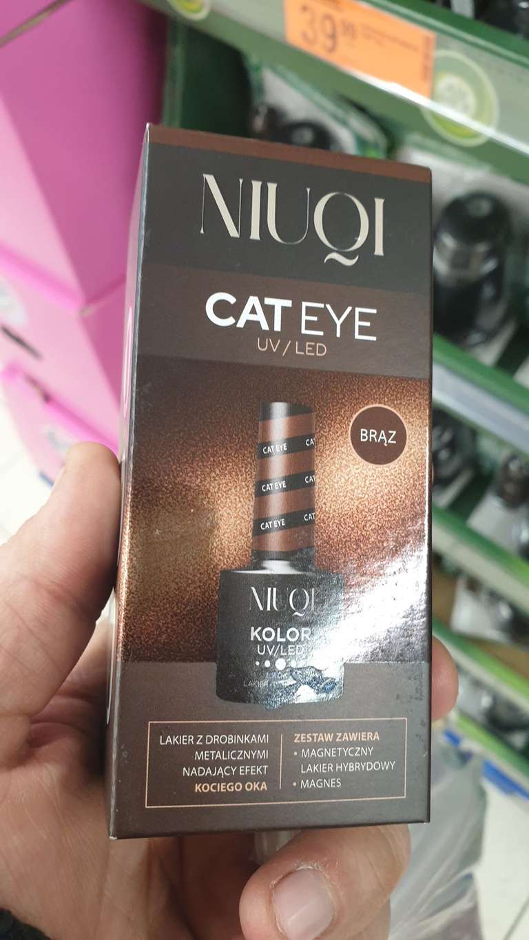 Lakier Cat Eye UV/LED Niuqi z magnesem. Biedronka
