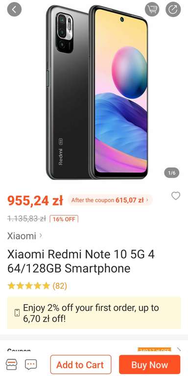 Smartfon Xiaomi Redmi Note 10 5G 4 64/128GB