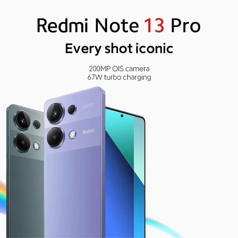 Smartfon Xiaomi Redmi Note 13 Pro 200MP kamera 6.67 ''AMOLED wyświetlacz 120Hz 12GB $264.21