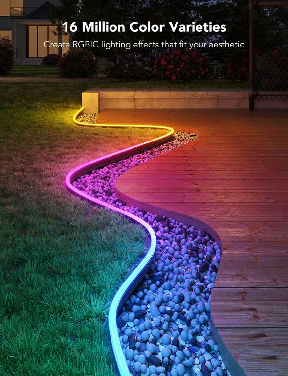 Zewnętrzny pasek led // Govee RGBIC Outdoor Neon Rope Light 10m // 117 EUR