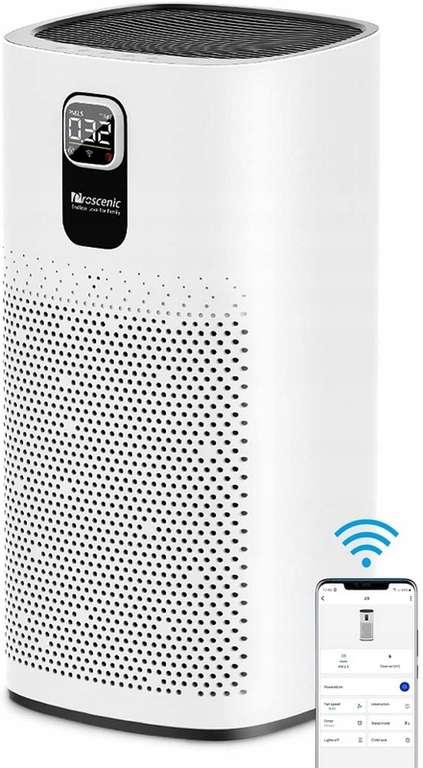 Oczyszczacz powietrza Proscenic A9 Air Purifier, WiFi, wydajność 99,97%, filtr Hepa 13, CADR 460 m³/h, do 90 m2 $72.99 @ Geekbuying.com
