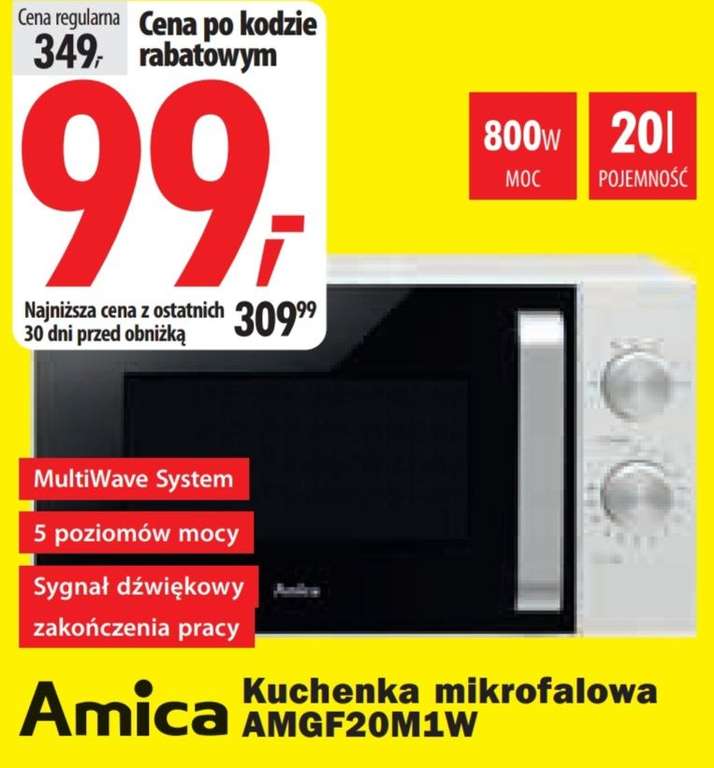 Kuchenka mikrofalowa Amica AMGF20M1W