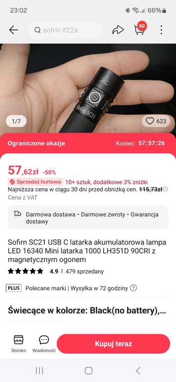 Latarka sofirn sc21, 14,59$