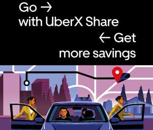 UberX Share w Warszawie (do 30% w przypadku połączenia z innym pasażerem) @ Uber