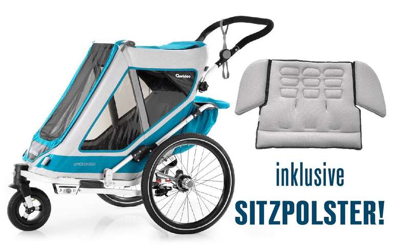 Przyczepka rowerowa, wózek Qeridoo Speedkid2 dla dwójki dzieci €269