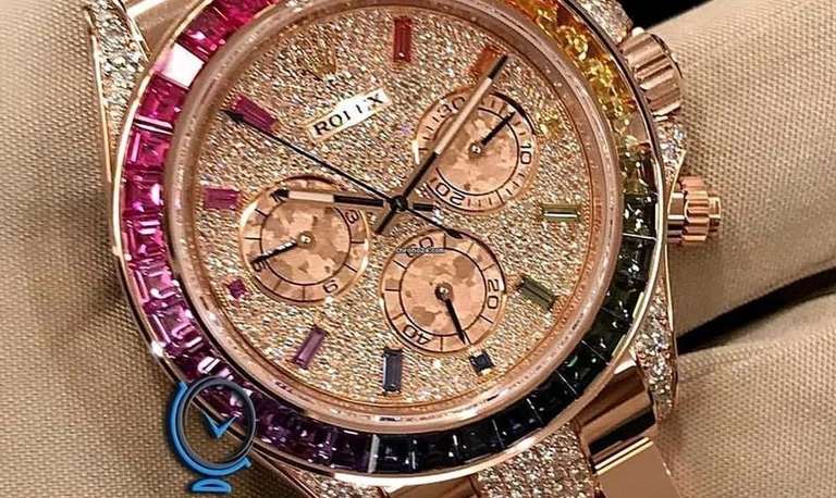 Zegarek Rolex 116595RBOW-0002 Daytona Rainbow Full Pave Diamonds 18k złoto