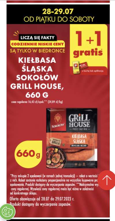 Kiełbasa śląska Grill House Sokołów 660g - 1+1 gratis