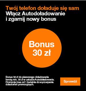 Orange na Kartę bonus 30zł