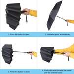 Vicloon automatyczny parasol, składany, czarny. W opisie inny z latarką