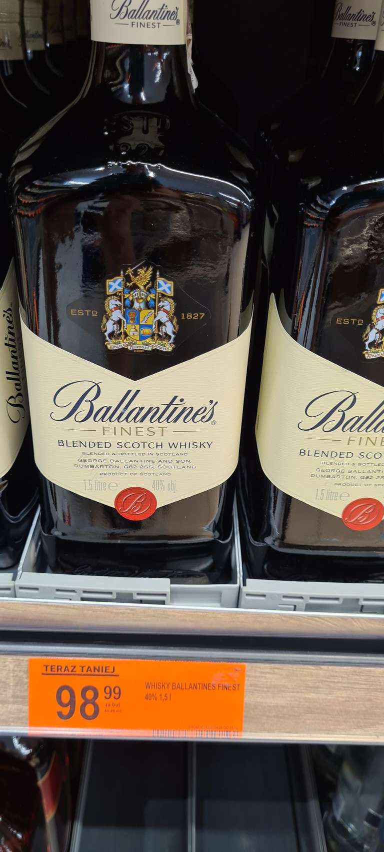 Blended Scotch Whisky BALLANTINE'S Finest 1,5 L w Biedronce za 98,99 zł