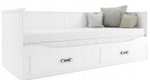 Łóżko podwójne, rozkładane 160x200, białe - drewno sosnowe, materace 80x200 + szuflady