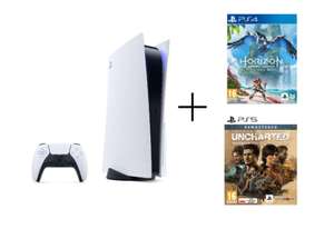 PS5 Konsola SONY PlayStation 5 + Horizon: Forbidden West + Uncharted: Kolekcja Dziedzictwo Złodziei