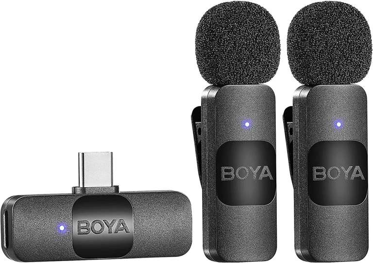 BOYA BY-V20 bezprzewodowy mikrofon USB-C, mini mikrofon klapowy do smartfona