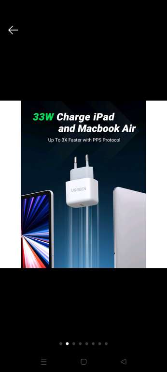 Ładowarka 33W USB-C UGREEN lub ładowarka plus kabelek iPhone ( 2 kupony sprzedawcy )